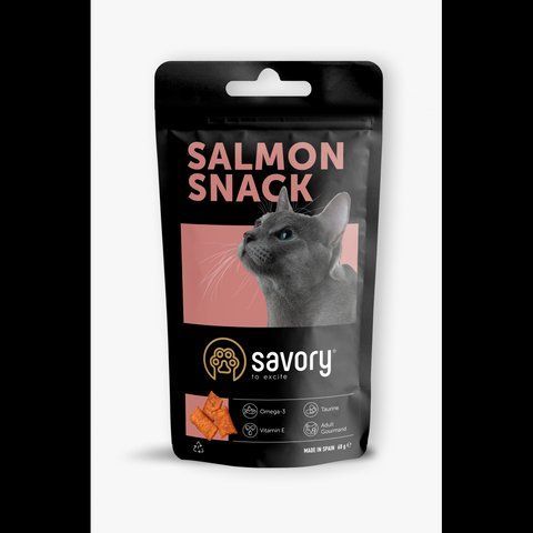 Хрумкі ласощі Savory Cats Snacks Pillows Gourmand with Salmon для дорослих вибагливих котів подушечки з лососем 60 г 1111171668 фото