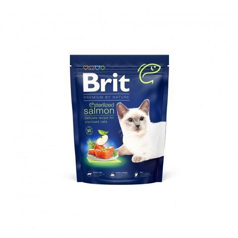 Корм сухий Brit Premium by Nature Cat Sterilized Salmon для стерилізованих котів з лососем 300 г 1111167480 фото