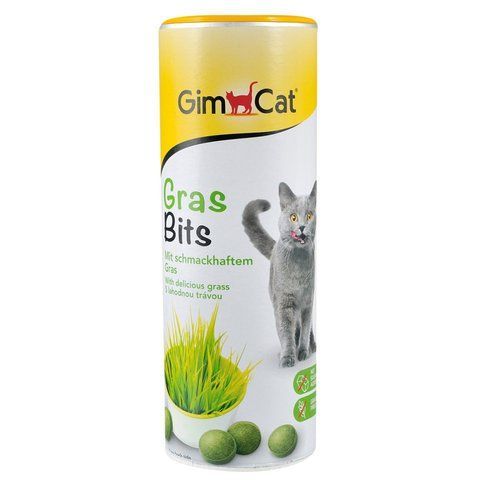 Вітамінізовані таблетки GimCat Gras Bits для котів усіх порід трав яні кульки 425г пауч 1111183838 фото