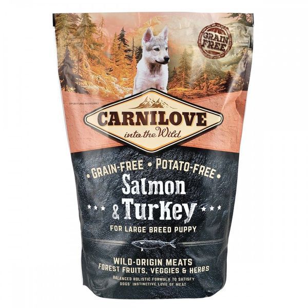 Корм сухий Carnilove Puppy Large Breed Salmon and Turkey для цуценят великих порід з лососем та індичкою 1,5 кг 1111145084 фото