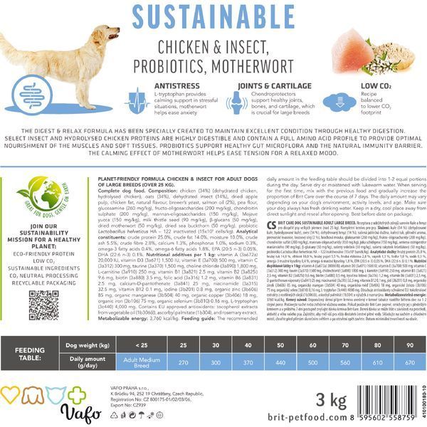 Корм сухий Brit Care Dog Sustainable Adult Large Breed для дорослих собак великих порід з куркою та комахами 1 кг 1111173611 фото