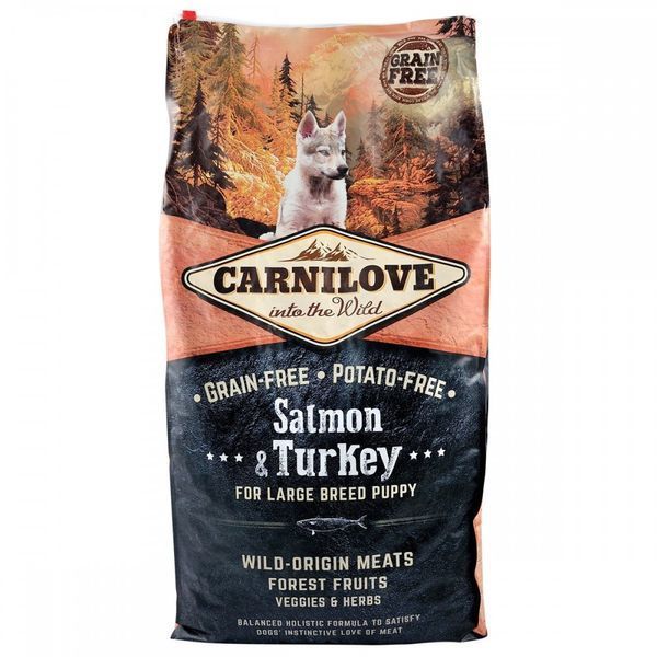 Корм сухий Carnilove Puppy Large Breed Salmon and Turkey для цуценят великих порід з лососем та індичкою 12 кг 1111145085 фото