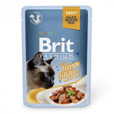 Корм вологий Brit Premium Cat Tuna Fillets Gravy pouch для котів філе тунця в соусі 85 г 1111146990 фото