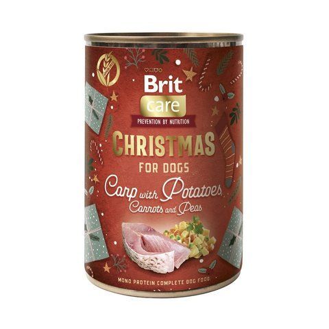 Корм вологий Brit Mono Protein Christmas д/собак Різдвяна вечеря короп, картопля, морква, горошок 400 г 1111170891 фото