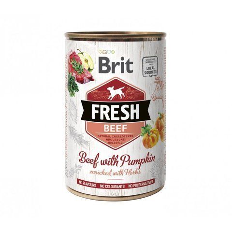 Корм вологий Brit Fresh Beef Pumpkin для дорослих собак з яловичиною та гарбузом 400 г 1111153752 фото
