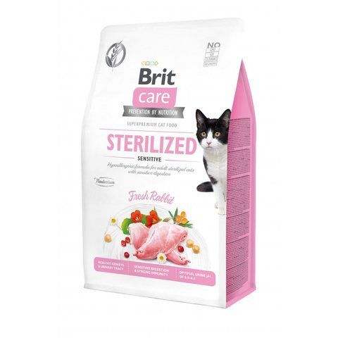 Корм сухий Brit Care Cat Grain Free Sterilized Sensitive для стерилізованих котів з чутливим травленням з кроликом 400 г 1111162359 фото