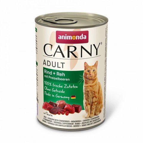 Корм вологий Carny Adult Beef Venison with Cowberries для дорослих котів з яловичиною олениною та брусницею 400 г 1111171496 фото