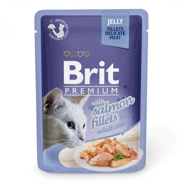 Корм вологий Brit Premium Cat Family Plate Jelly pouches набір паучів для котів сімейна тарілка в желе 12 шт. х 85 г 1111146995 фото
