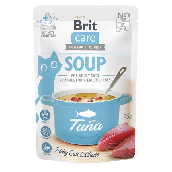 НАБІР Корм вологий Brit Care Soup Tuna д/котів суп з тунцем 75 г 15 шт 1111185952 фото
