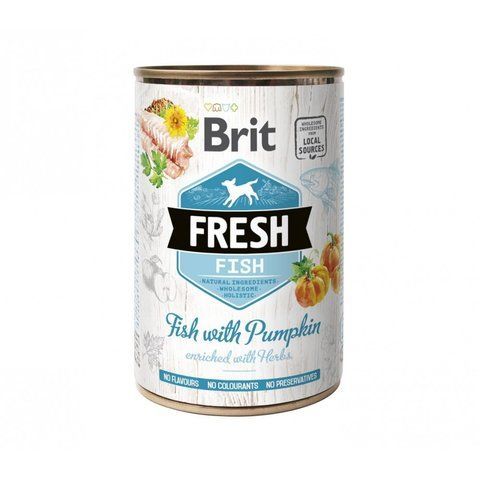Корм вологий Brit Fresh Fish/Pumpkin для дорослих собак з рибою та гарбузом 400 г 1111153756 фото