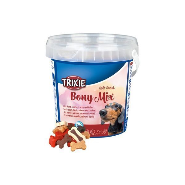Ласощі Trixie Soft Snack Bony Mix для собак з яловичиною ягням лососем та куркою 500 г 1111129070 фото