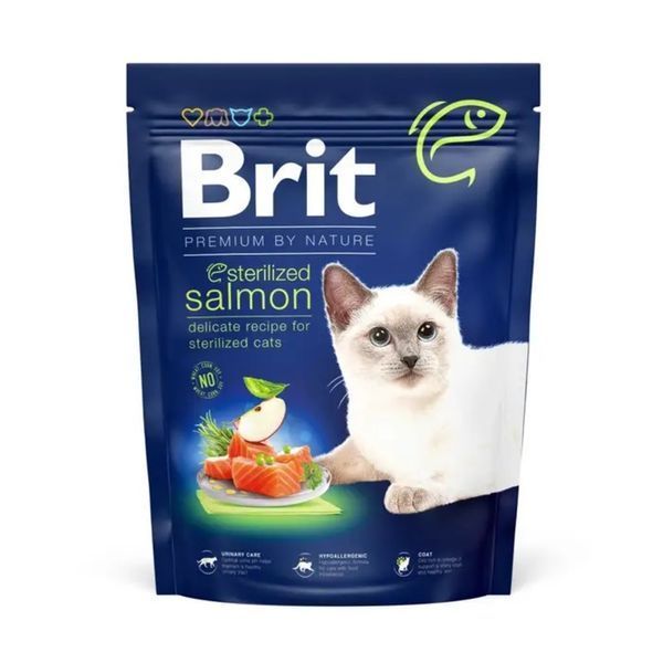 Набір 2+1 Brit Premium by Nature Cat Sterilized Salmon 300 g (д/стерилізованих котів з лососем) 1111174019 фото