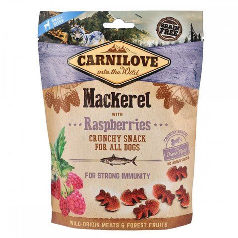 Ласощі Carnilove Dog Crunchy Snack Mackerel with Raspberries для собак для міцного імунітету зі скумбрією та малиною 200 г 1111153868 фото