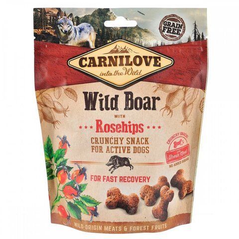 Ласощі Carnilove Dog Crunchy Snack Wild Boar with Rosehips для активних собак для швидкого відновлення з диким кабаном та ши 1111153869 фото