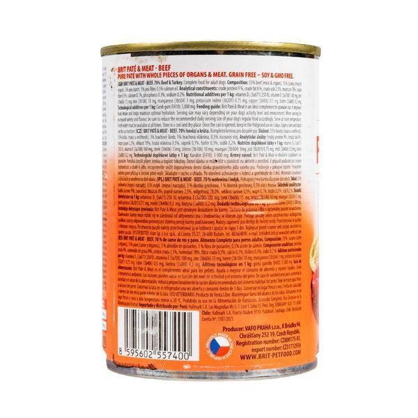 Корм вологий Brit Care Pate and Meat для дорослих собак з яловичиною та індичкою 400 г 1111151335 фото