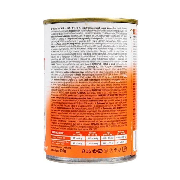 Корм вологий Brit Care Pate and Meat для дорослих собак з яловичиною та індичкою 400 г 1111151335 фото