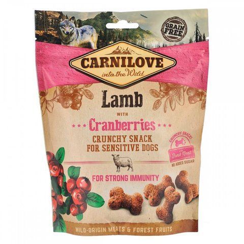 Ласощі Carnilove Dog Crunchy Snack Lamb with Cranberries для собак для міцного імунітету з ягнятиною та журавлиною 200 г 1111153871 фото