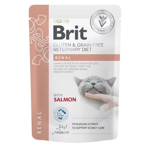 Корм вологий Brit GF VD Renal для котів з лососем 85 г 1111183202 фото