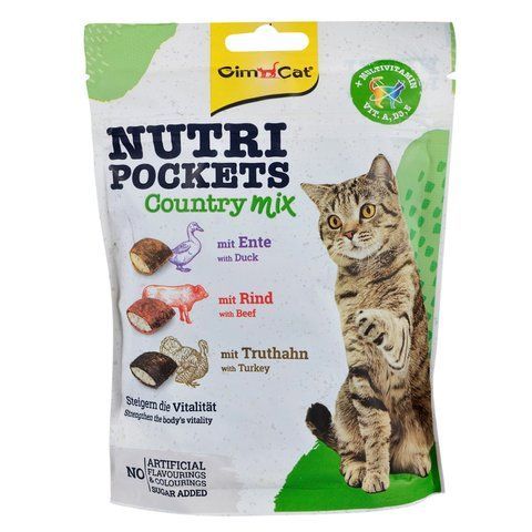 Ласощі вітамінні GimCat Nutri Pockets Кантрі мікс для котів з качкою яловичиною та індичкою 150 г 1111164085 фото