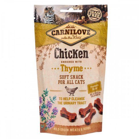 Ласощі Carnilove Cat Semi Moist Snack Chicken with Thyme для котів для здоров я сечовивідних шляхів з куркою та чебрецем 50 1111153874 фото