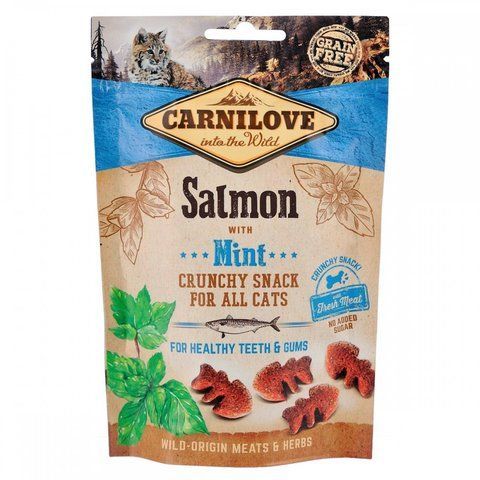 Ласощі Carnilove Cat Crunchy Snack Salmon with Mint для котів для здоров я зубів і ясен з лососем та м ятою 50 г 1111153876 фото