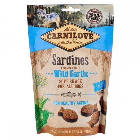 Ласощі Carnilove Dog Semi Moist Snack Sardines with Wild Garlic для собак для уповільнення процесів старіння з сардиною та д 1111154398 фото