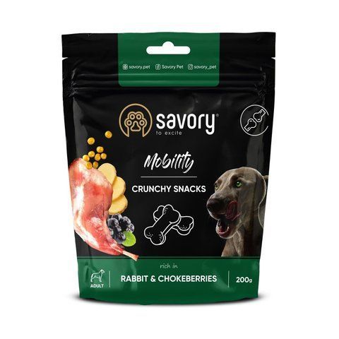 Хрусткі ласощі Savory Mobility Rabbit and Chokeberries для собак усіх порід для здоров&rsquo;я суглобів з кроликом і чорноплідною 1111168077 фото