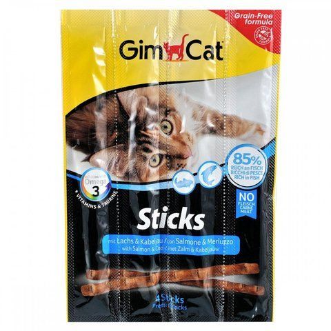 Ласощі GimCat для котів палички з лососем та фореллю 4 шт по 5 г 1111130025 фото