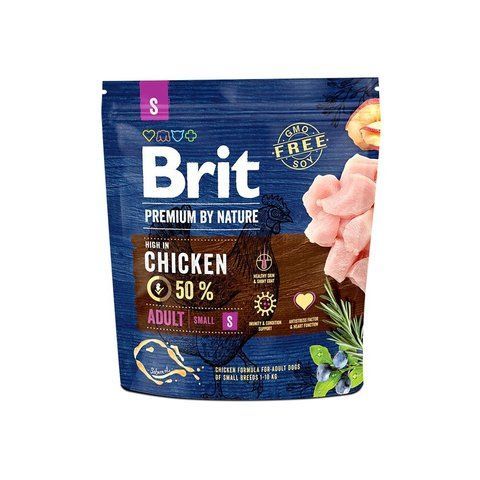 Корм сухий Brit Premium Dog Adult S для дорослих собак дрібних порід вагою 1-10 кг з куркою 1 кг 1111150947 фото