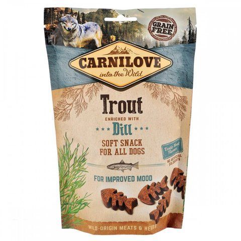 Ласощі Carnilove Dog Semi Moist Snack Trout with Dill для собак з фореллю та кропом 200 г 1111154399 фото