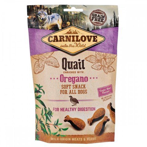 Ласощі Carnilove Dog Semi Moist Snack Quail with Oregano для собак для здорового травлення з перепелом та орегано 200 г 1111154402 фото