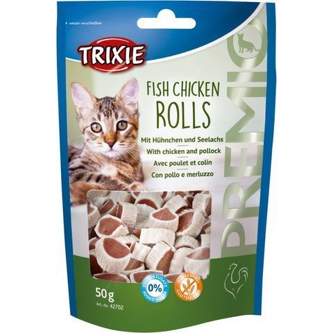 Ласощі Trixie Premio Fish Chicken Rolls для котів роли з куркою та рибою 50 г 1111124007 фото