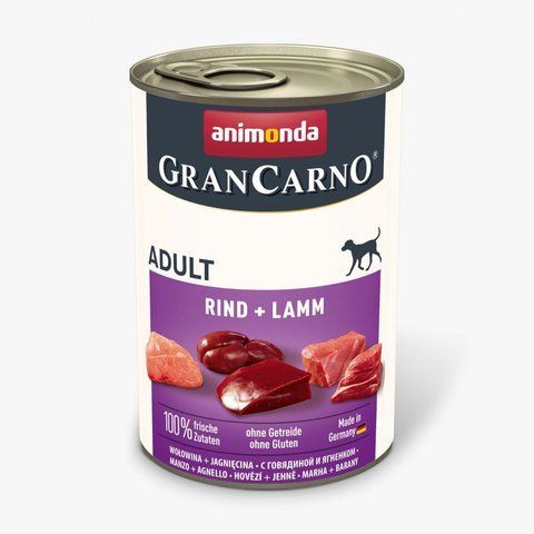 Корм вологий GranCarno Adult Beef Lamb для дорослих собак з яловичиною і ягнятиною 400 г 1111171520 фото
