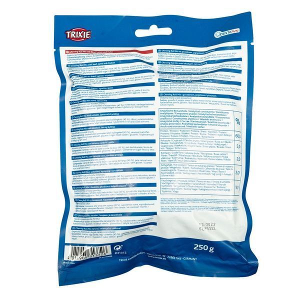 Ласощі Trixie Denta Fun Chewing Rolls Mix для собак Паличка для чищення зубів асорті 10 см 250 г 1111156267 фото