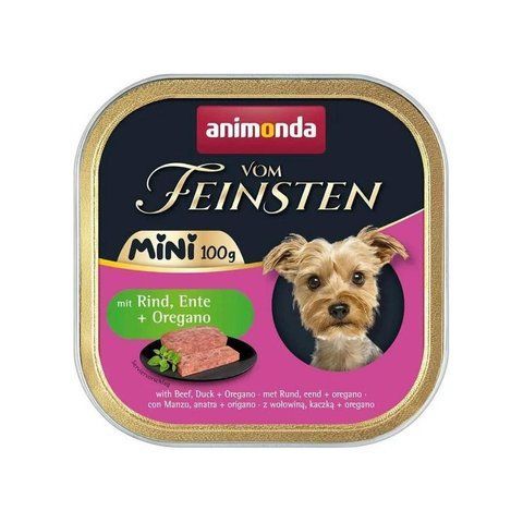 Корм вологий Vom Feinsten Adult Mini для собак міні порід з яловичиною, качкою + орегано 100 г 1111209703 фото
