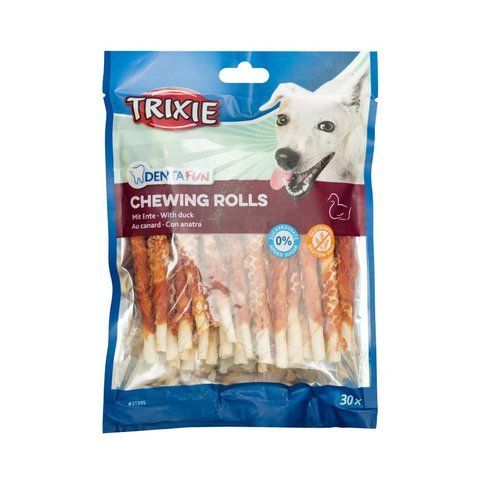 Ласощі Trixie Denta Fun Chewing Rolls для собак Паличка для чищення зубів з качкою 12 см 240 г 30 шт 1111156268 фото
