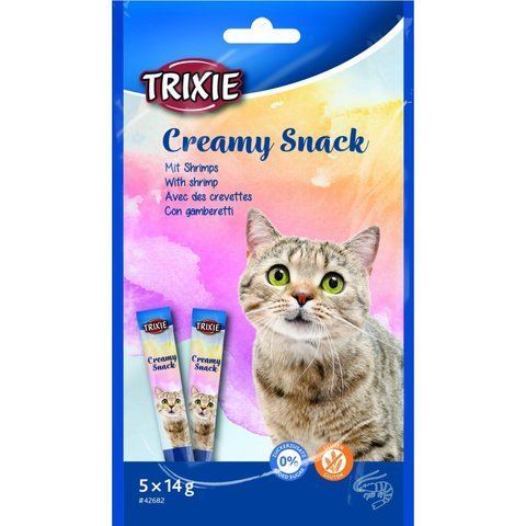 Ласощі Trixie Creamy Snacks для котів з тунцем і креветками 5 шт х 14 г 1111176338 фото