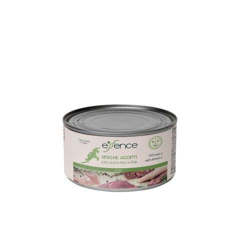 Вологий корм Essence для дорослих собак м ясне асорті 200 г 1111168520 фото