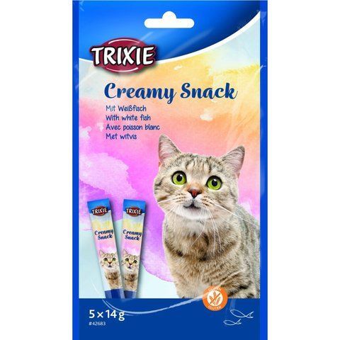 Ласощі Trixie Creamy Snacks для котів з білою риби 5 шт х 14 г 1111176339 фото