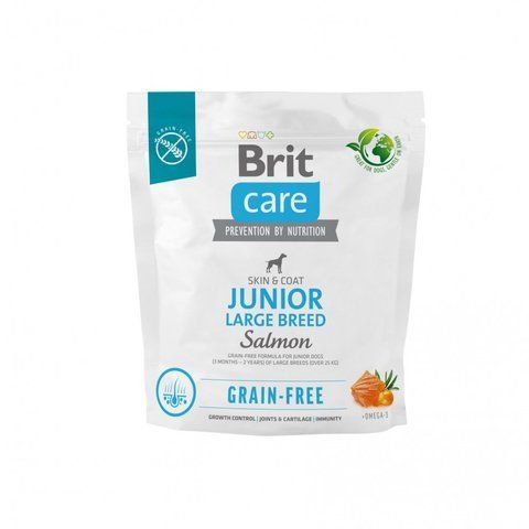 Корм сухий Brit Care Dog Grain-free Junior Large Breed для молодих собак великих порід беззерновий з лососем 1 кг 1111173380 фото
