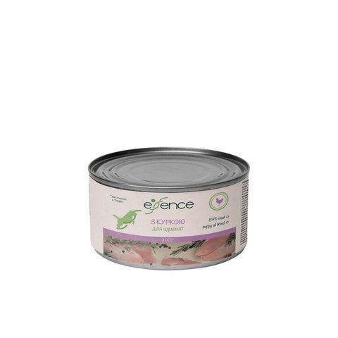 Вологий корм Essence для цуценят з куркою 200 г 1111168522 фото
