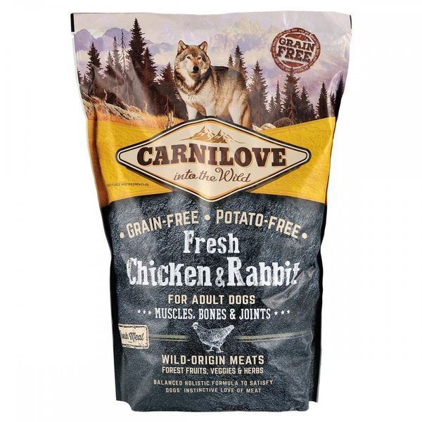 Корм сухий Carnilove Fresh Chicken and Rabbit for Adult dogs для дорослих собак усіх порід з куркою та кроликом 1,5 кг 1111153661 фото