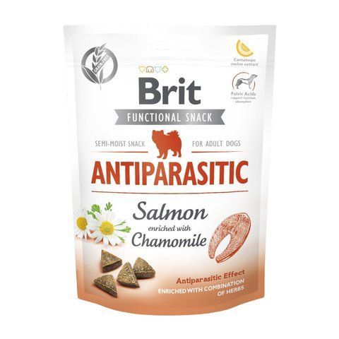 Ласощі Brit Care Functional Snack Snack Antiparasitic Salmon д/собак напіввологі антипаразитарний ефект лосось 150 г 1111180649 фото