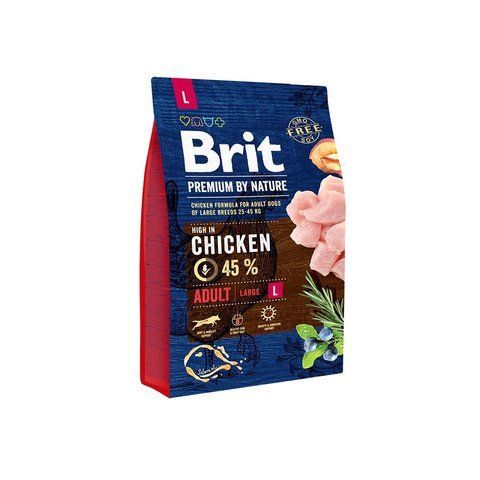 Корм сухий Brit Premium Dog Adult L для дорослих собак великих порід вагою 25-45 кг з куркою 3 кг 1111150963 фото