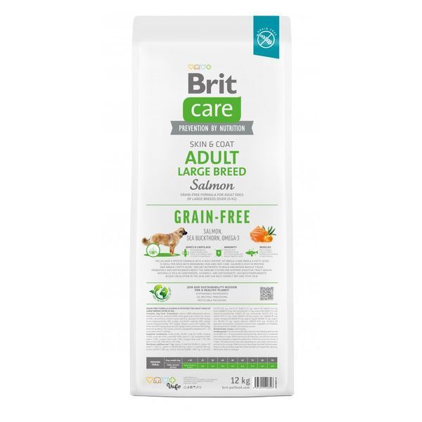 Корм сухий Brit Care Dog Grain-free Adult Large Breed для дорослих собак великих порід беззерновий з лососем 12 кг 1111173384 фото