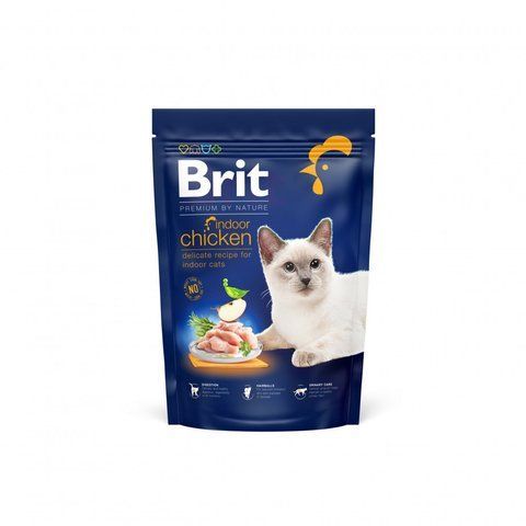 Корм сухий Brit Premium Cat by Nature Indoor для дорослих домашніх котів з куркою 800 г 1111167465 фото