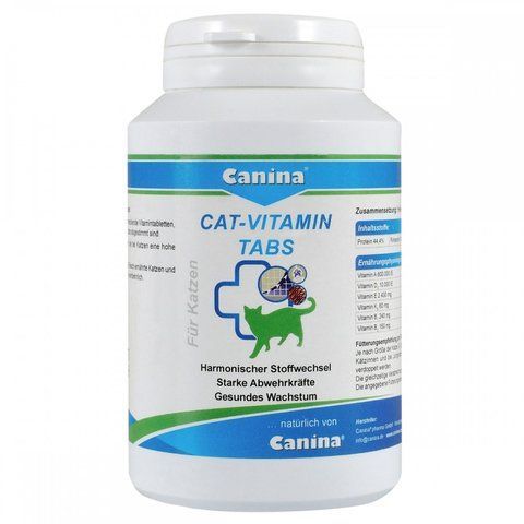 Вітамінний комплекс Canina Cat-Vitamin Tabs для котів 125 г 250 табл. 1111111987 фото