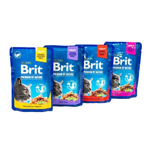 НАБІР Корм вологий Brit Premium для дорослих котів мікс 3+1 1111193002 фото