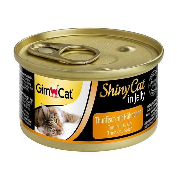 Корм вологий GimCat Shiny Cat для котів з тунцем та куркою в желе 70 г 1111137995 фото