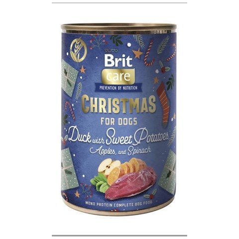 Корм вологий Brit Mono Protein Christmas Duck д/собак різдвяна вечеря качка 400 г 1111215157 фото